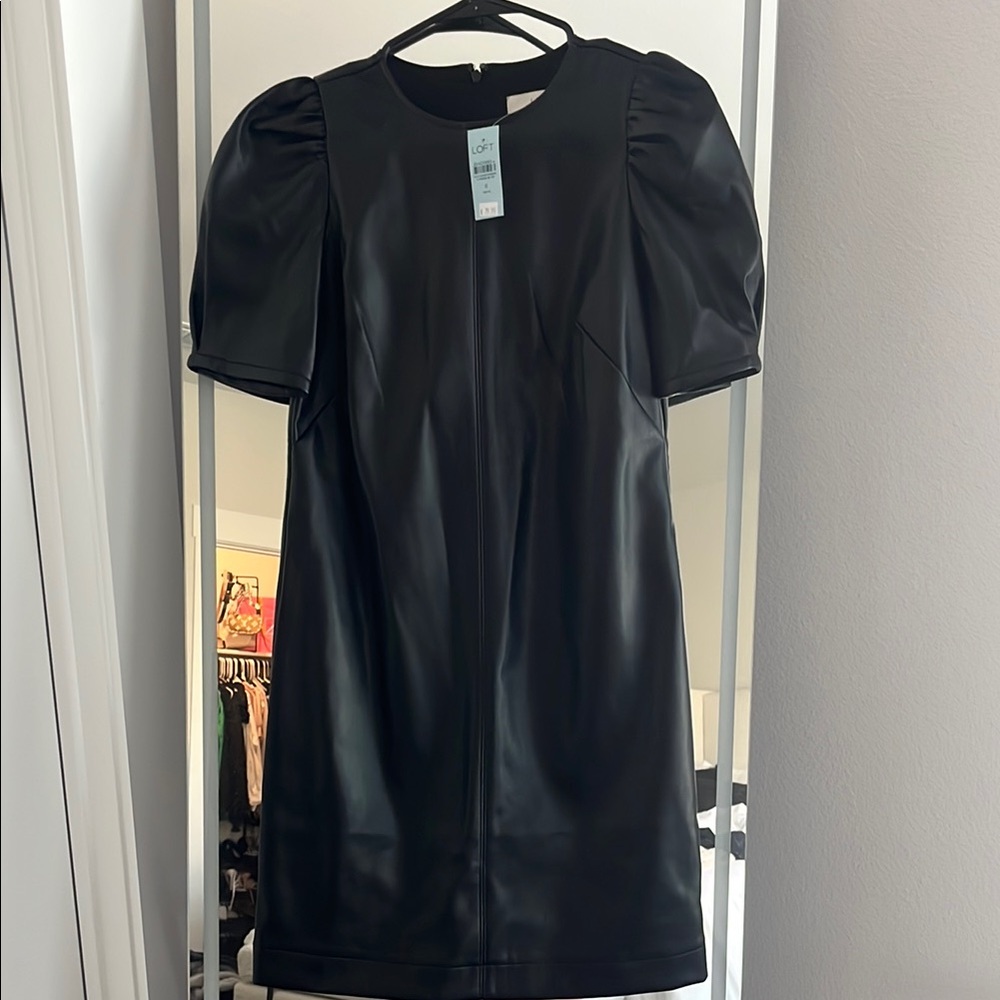 LOFT Elegant Black Puff Sleeve Dress~NEW